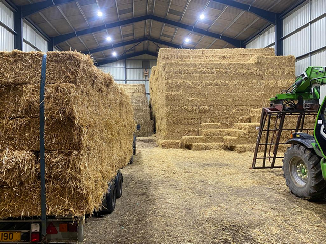 hay stored in shed image